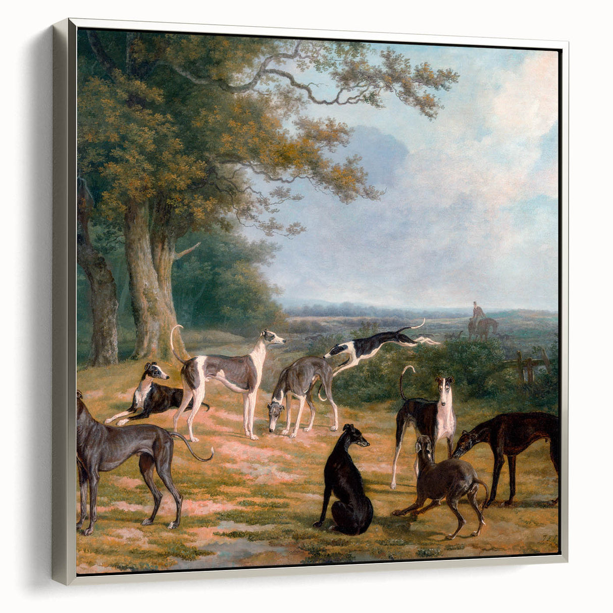 Romanticism Art - Nine Greyhounds Landscape - Classic Romantic Print