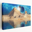 Large canvas print of an Egyptian landscape in muted earth tones, suitable for kitchen wall art.