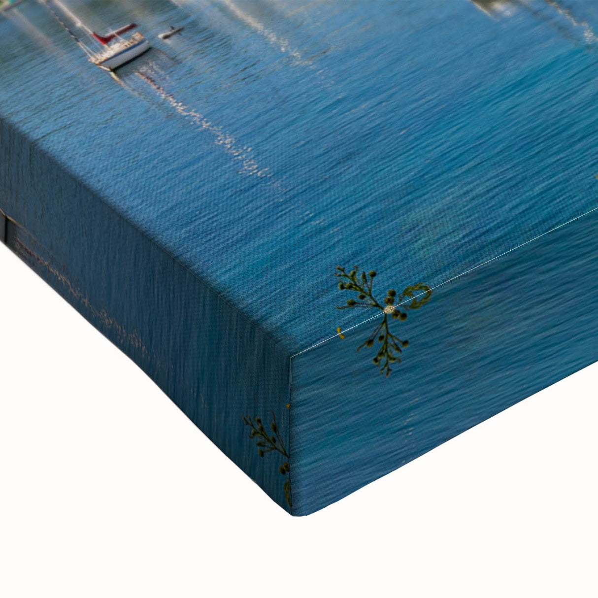 Large black and white landscape art painting of Caribbean Martinique on stretched canvas, suitable for bedroom wall decor.