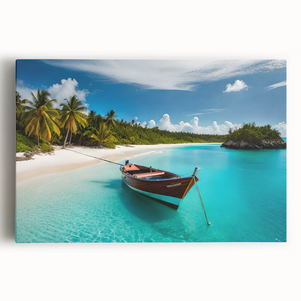 Black and white stretched canvas featuring a serene Costa Rican landscape, ideal for kitchen wall art.