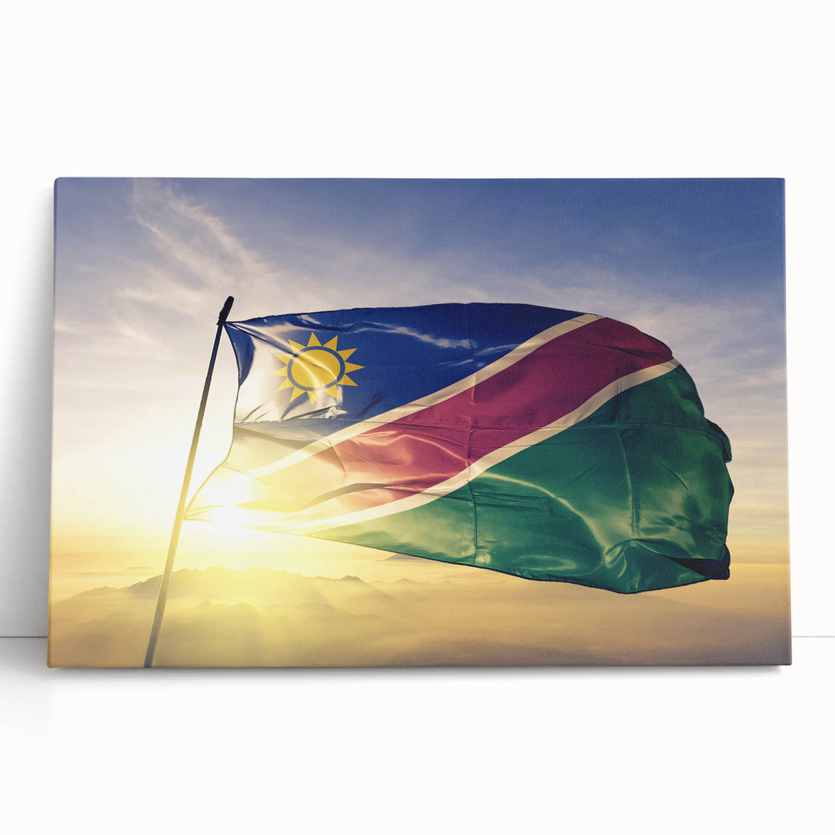 Monochrome stretched canvas of a Namibian landscape, ideal for kitchen wall art or bedroom decor.