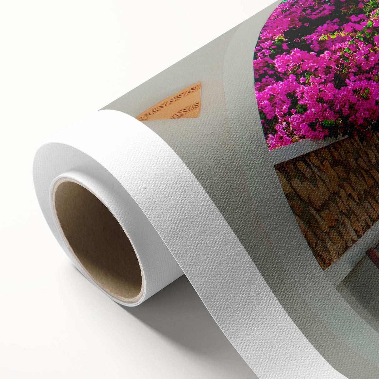 Art Deco poster featuring a Tunisian landscape on rolled canvas, with pastel shades, ideal for nursery wall art.