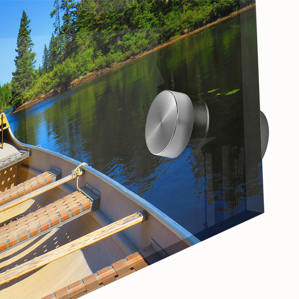 Large abstract wall art of Quebec scenery in muted earth tones on acrylic glass, suitable for dining room decor.