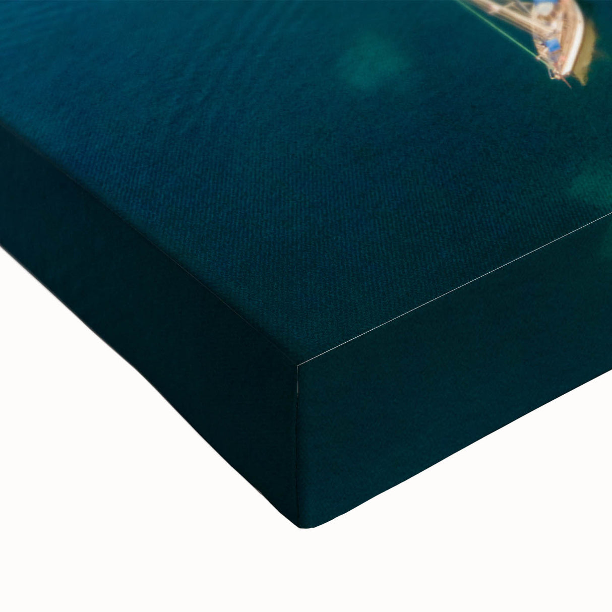 Large art of a black and white Caribbean landscape on stretched canvas, ideal for bedroom wall decor.