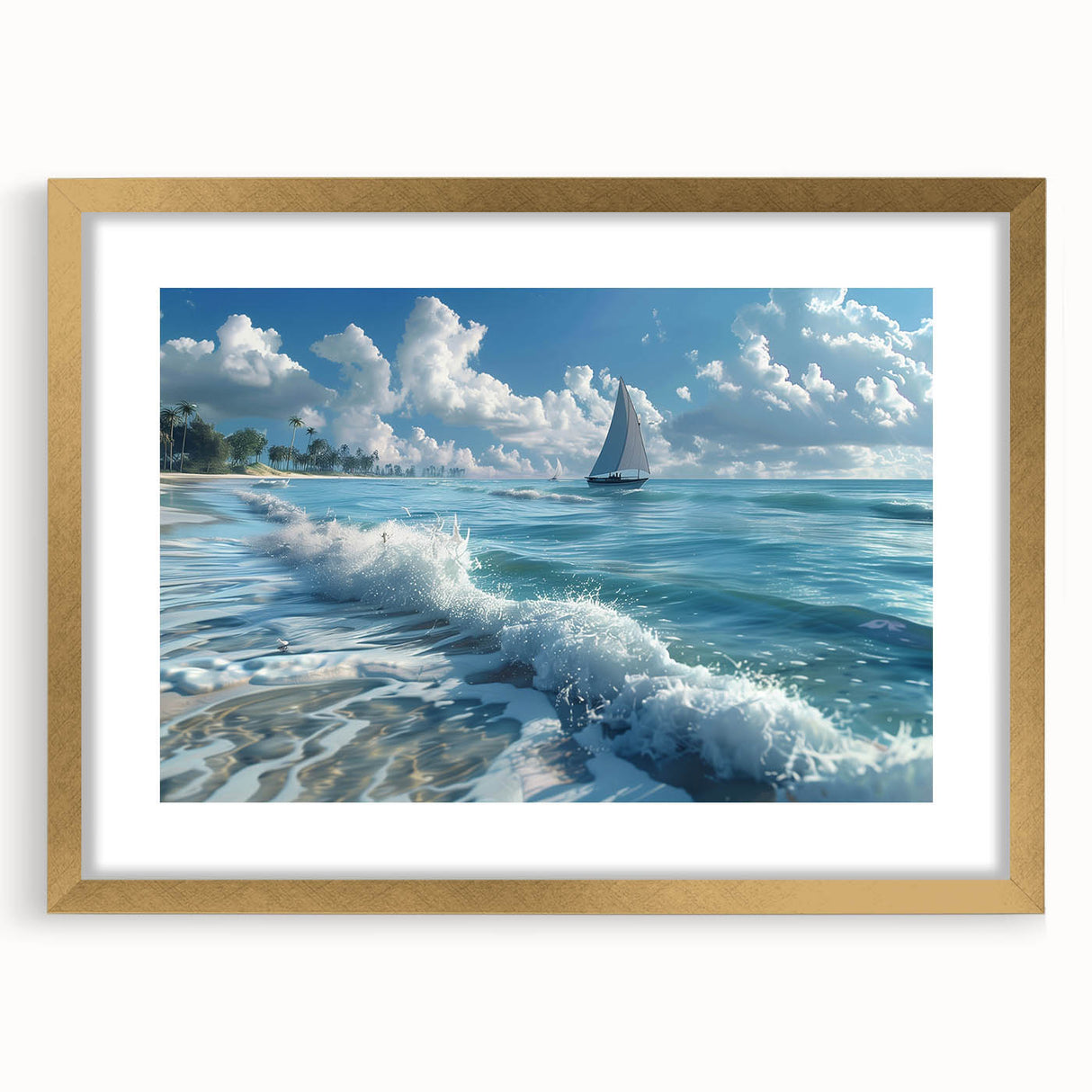 Textured art print of an abstract African landscape in earthy tones on a framed canvas, ideal for bedroom art.