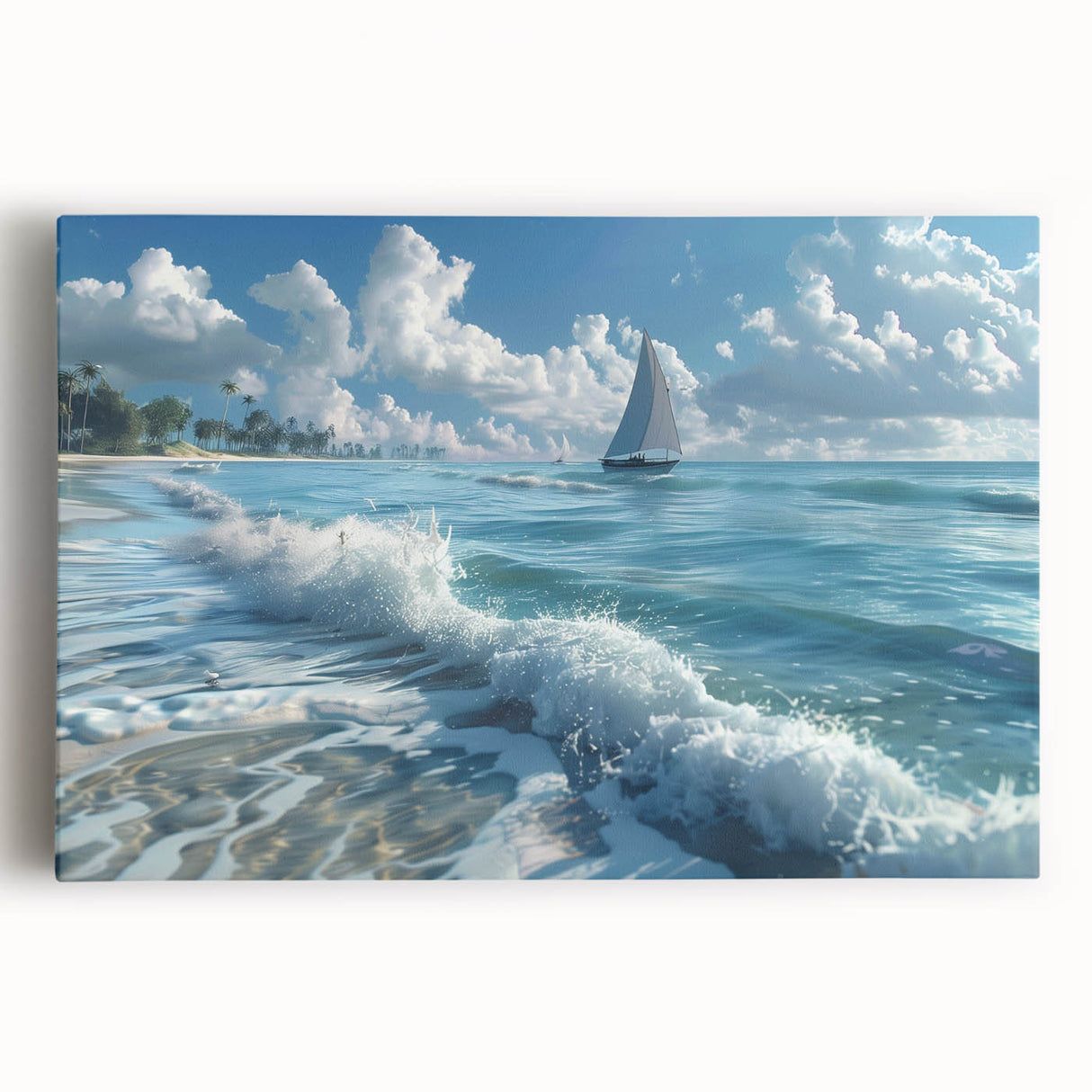 Monochrome African landscape on stretched canvas.