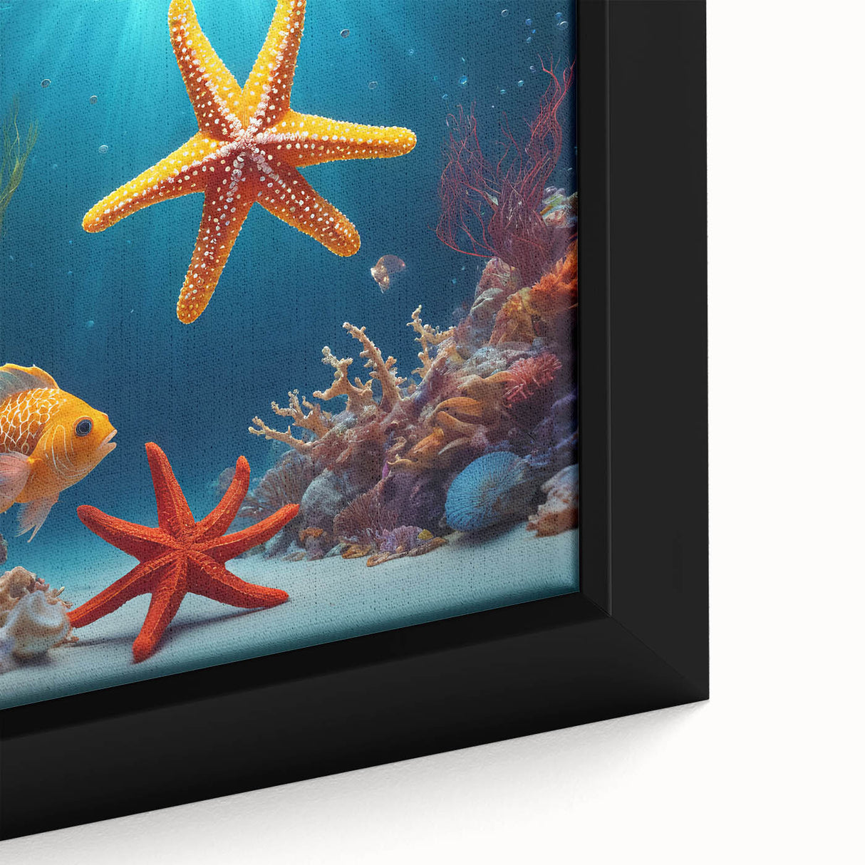 Framed canvas featuring a textured scenery of Seychelles with vibrant colors, ideal for living room decor.