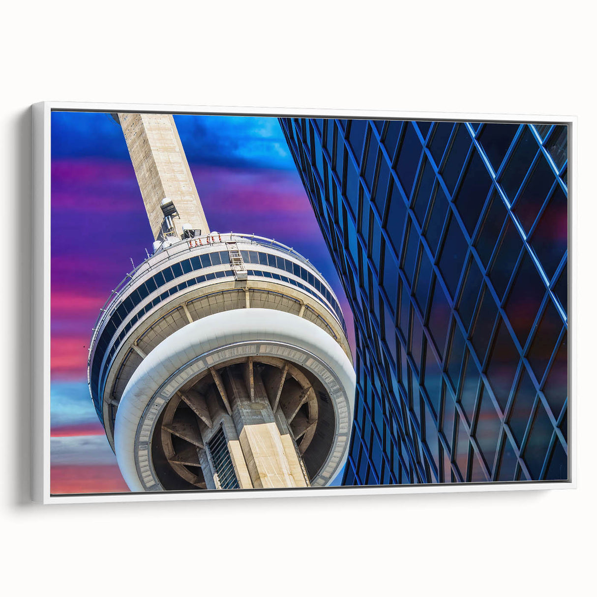 Vintage poster art of Ontario, Canada scenery on a framed canvas, featuring colorful art in extra large format.