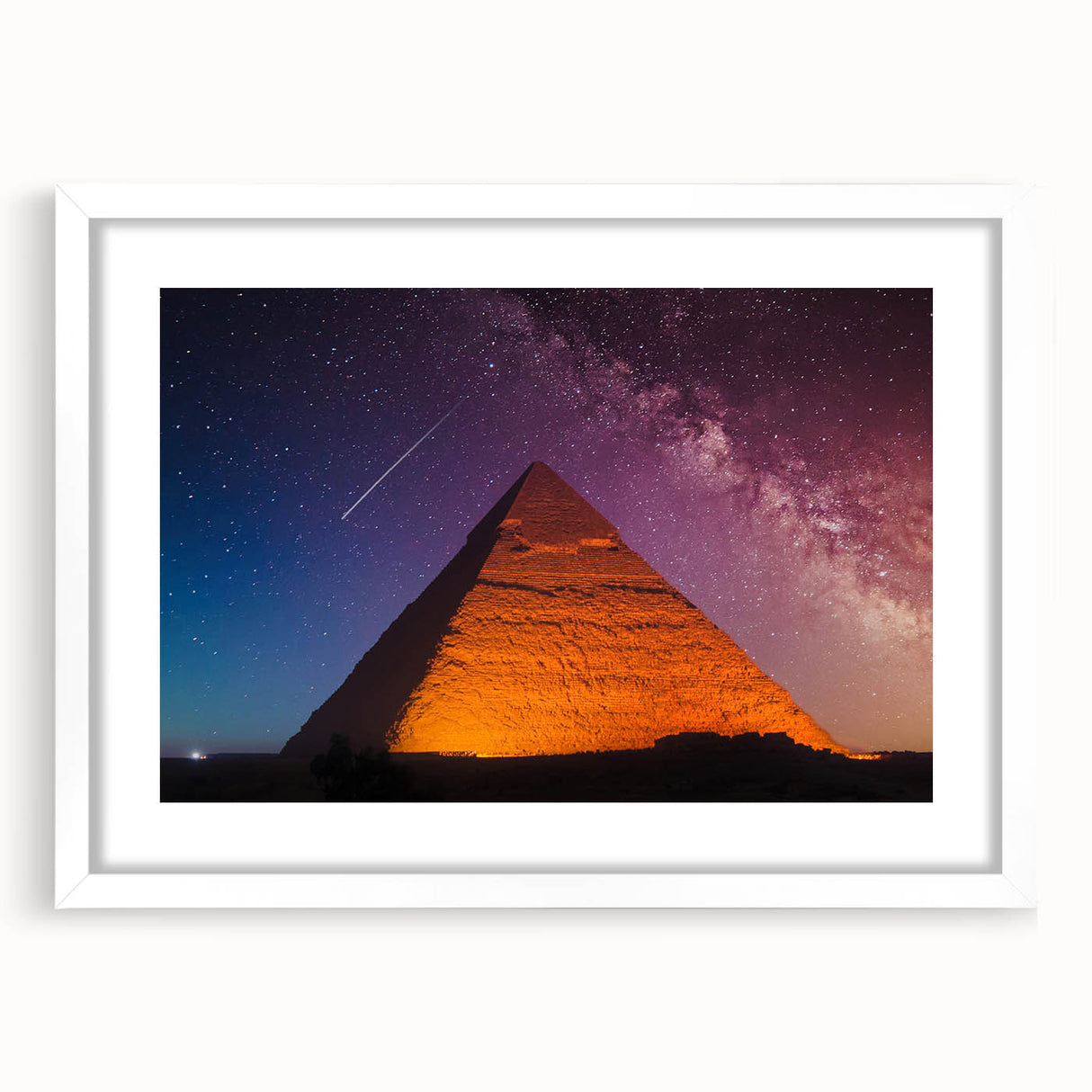 Extra large textured abstract art print of African scenery in muted earth tones on a white framed canvas.