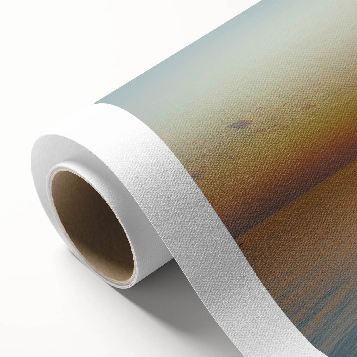 Art deco poster depicting the Baku skyline in muted gold and navy tones on rolled canvas, suitable for dining room decor.