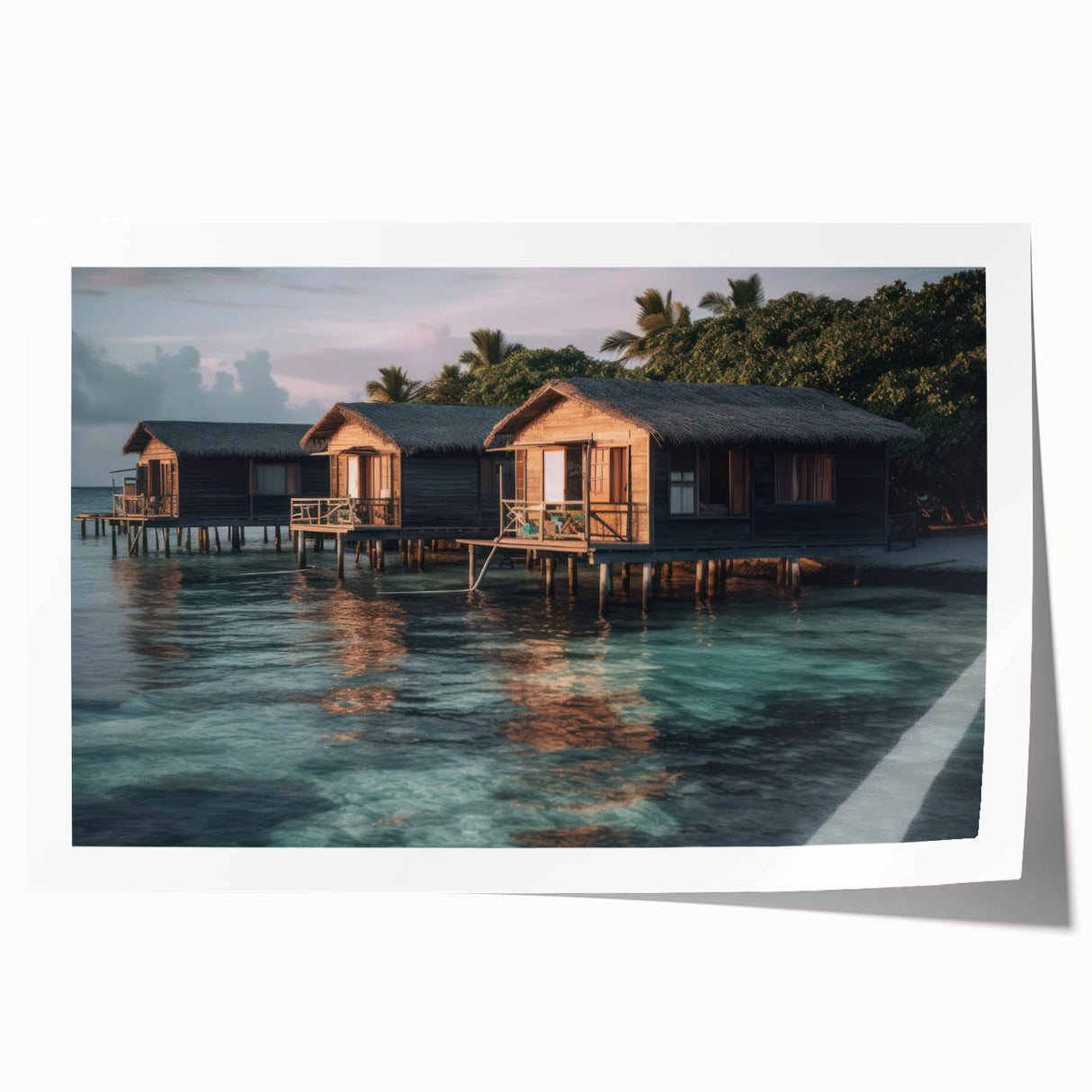 Extra large rolled print featuring a serene Malaysian landscape with lush greenery and floral elements.