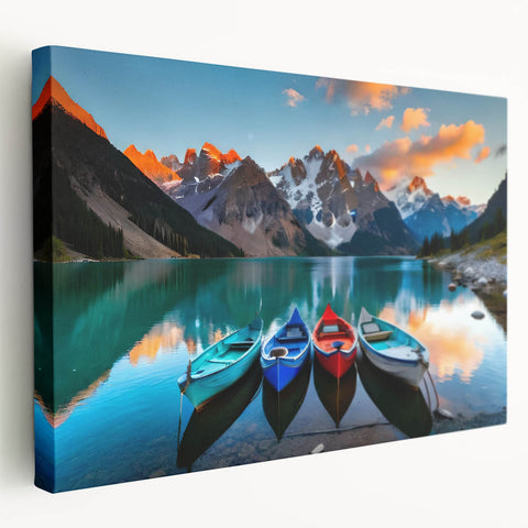 Landscape painting of Alberta, Canada on stretched canvas, featuring muted earth tones, ideal for kitchen wall art.