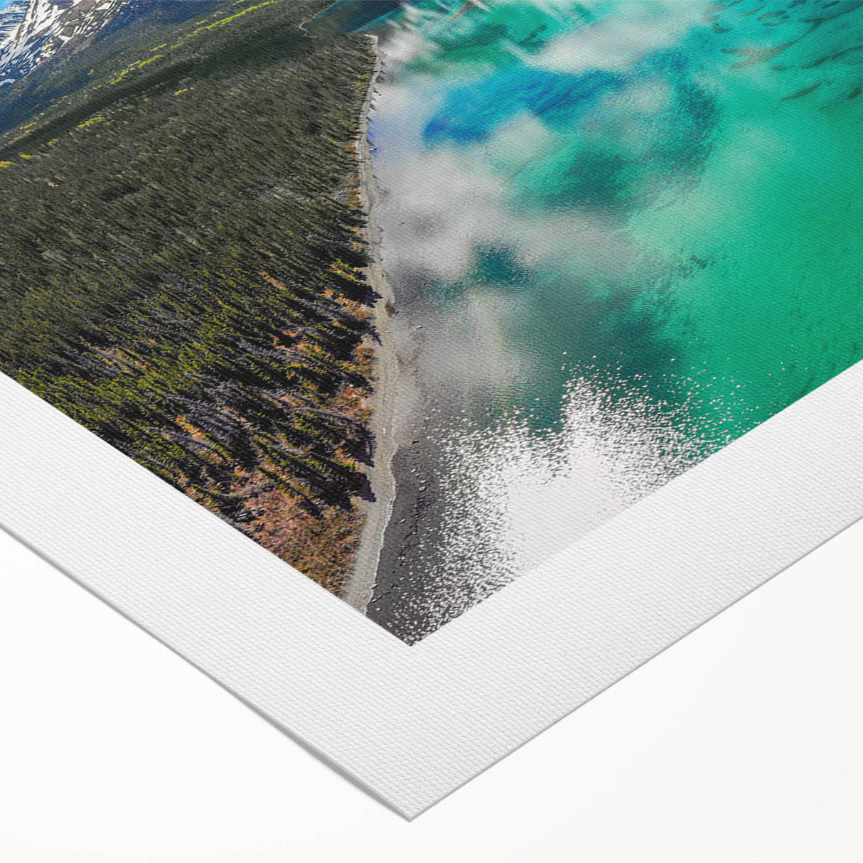 Art deco poster of Yukon scenery with muted earth tones on rolled canvas, suitable for dining room decor.