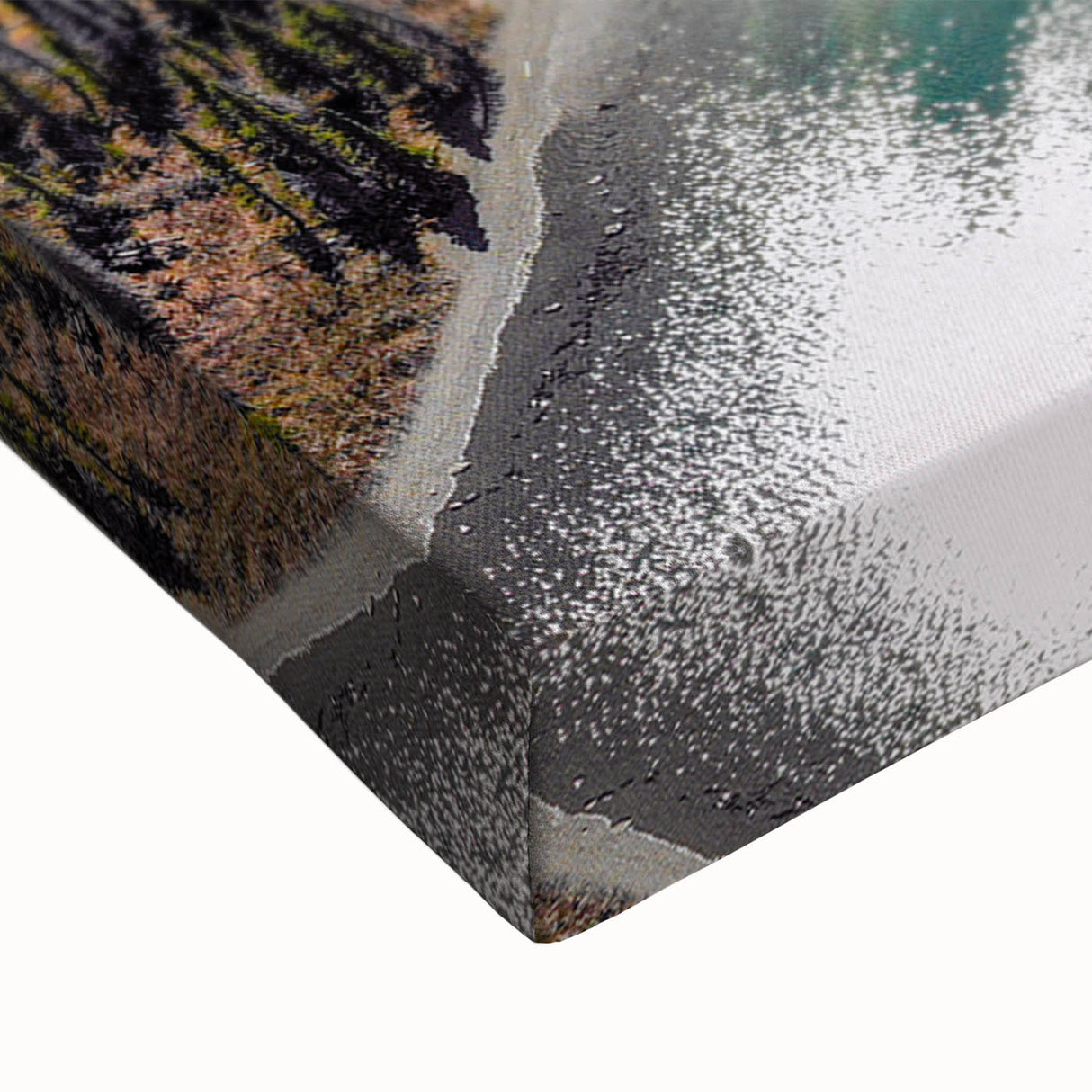 Black and white landscape art painting of the Yukon on stretched canvas, ideal for bedroom wall decor.