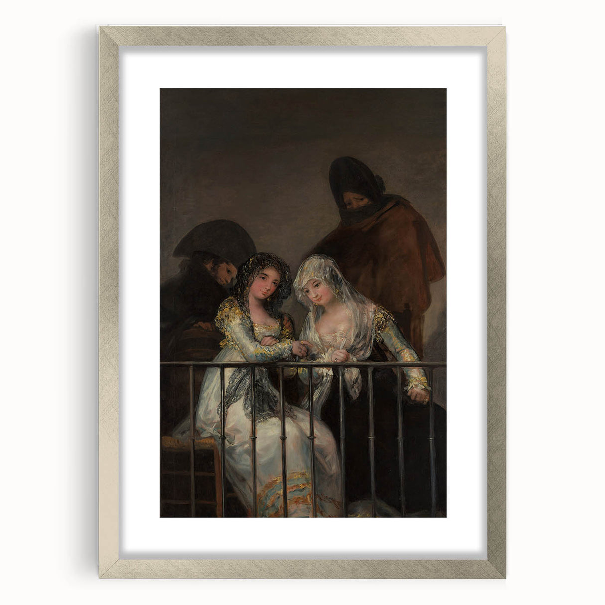 Historical Romanticism Canvas: Majas on a Balcony - Famous Romantic Art