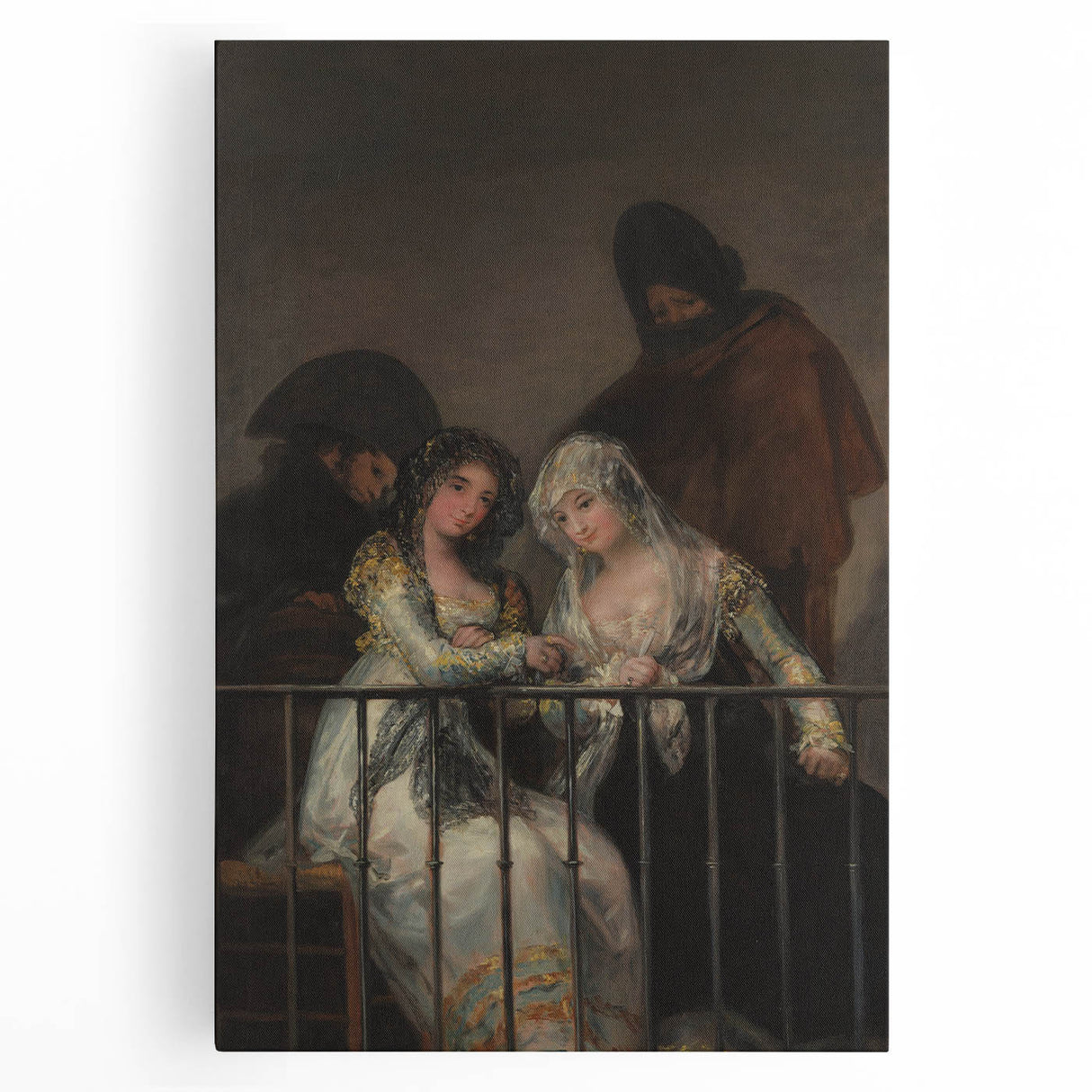 Historical Romanticism Canvas: Majas on a Balcony - Famous Romantic Art