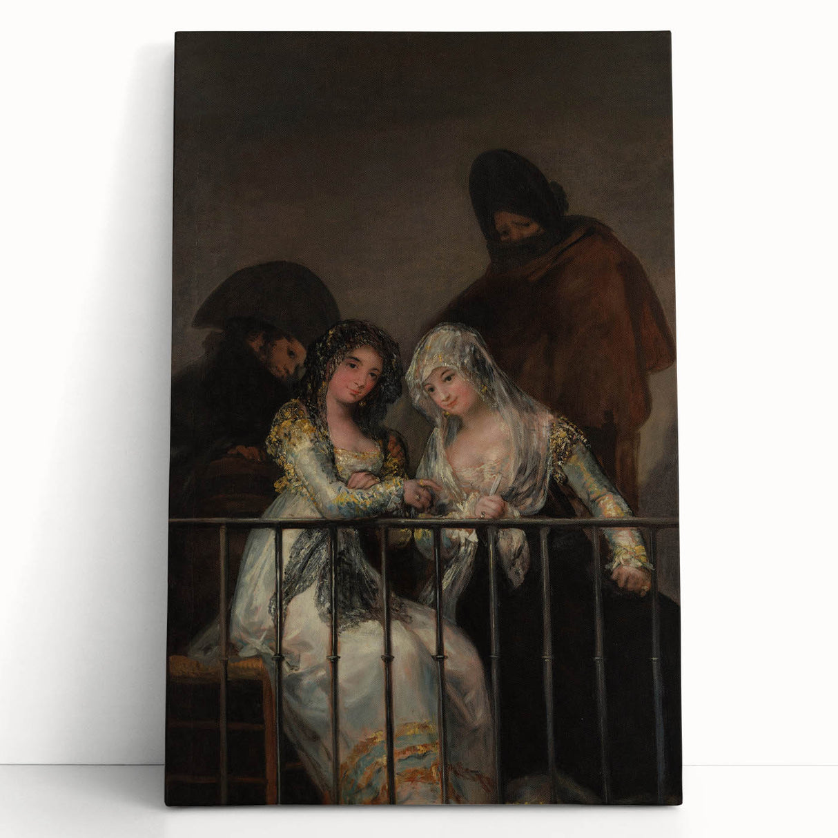 Historical Romanticism Canvas: Majas on a Balcony - Famous Romantic Art