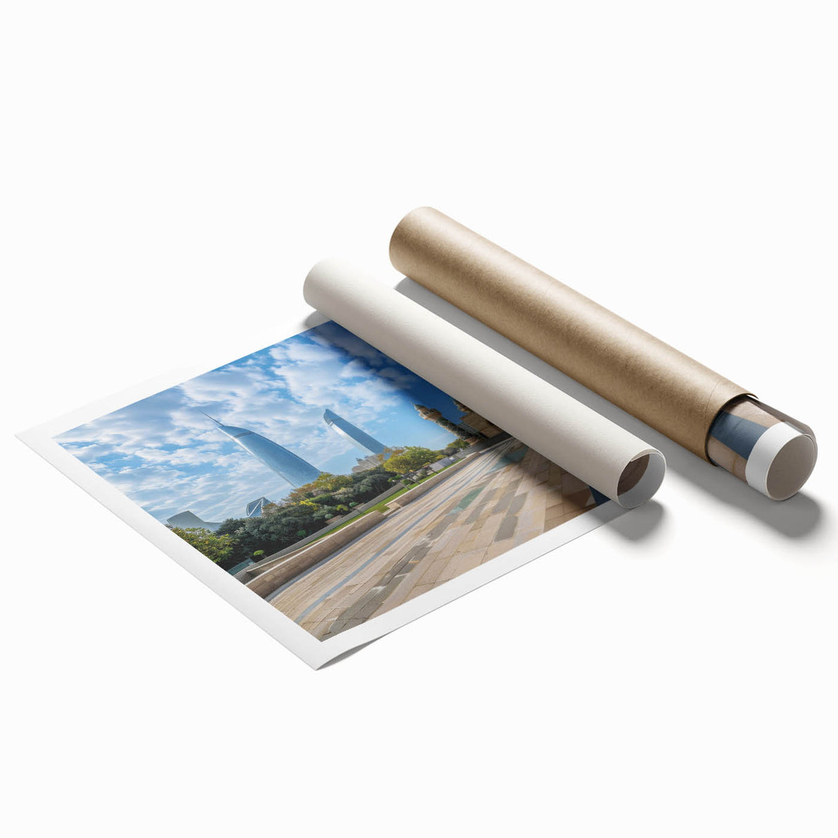 Extra large rolled print featuring a floral design in muted earth tones, ideal for classy bathroom wall art.