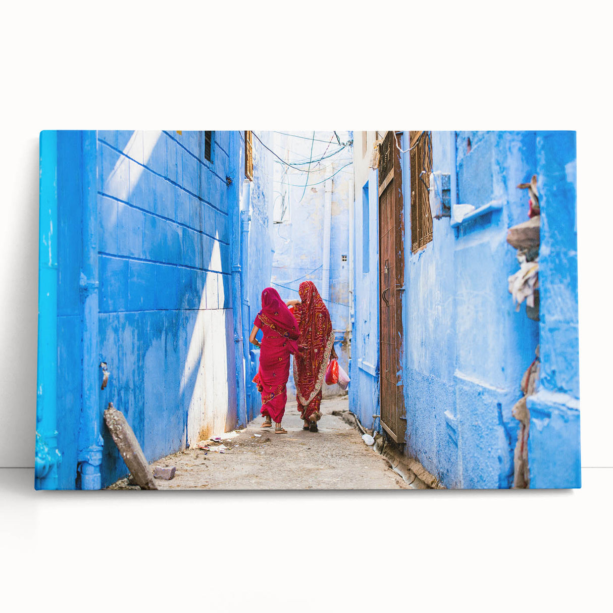 Black and white canvas print of a serene Indian landscape, ideal for kitchen wall art or bedroom ambiance.