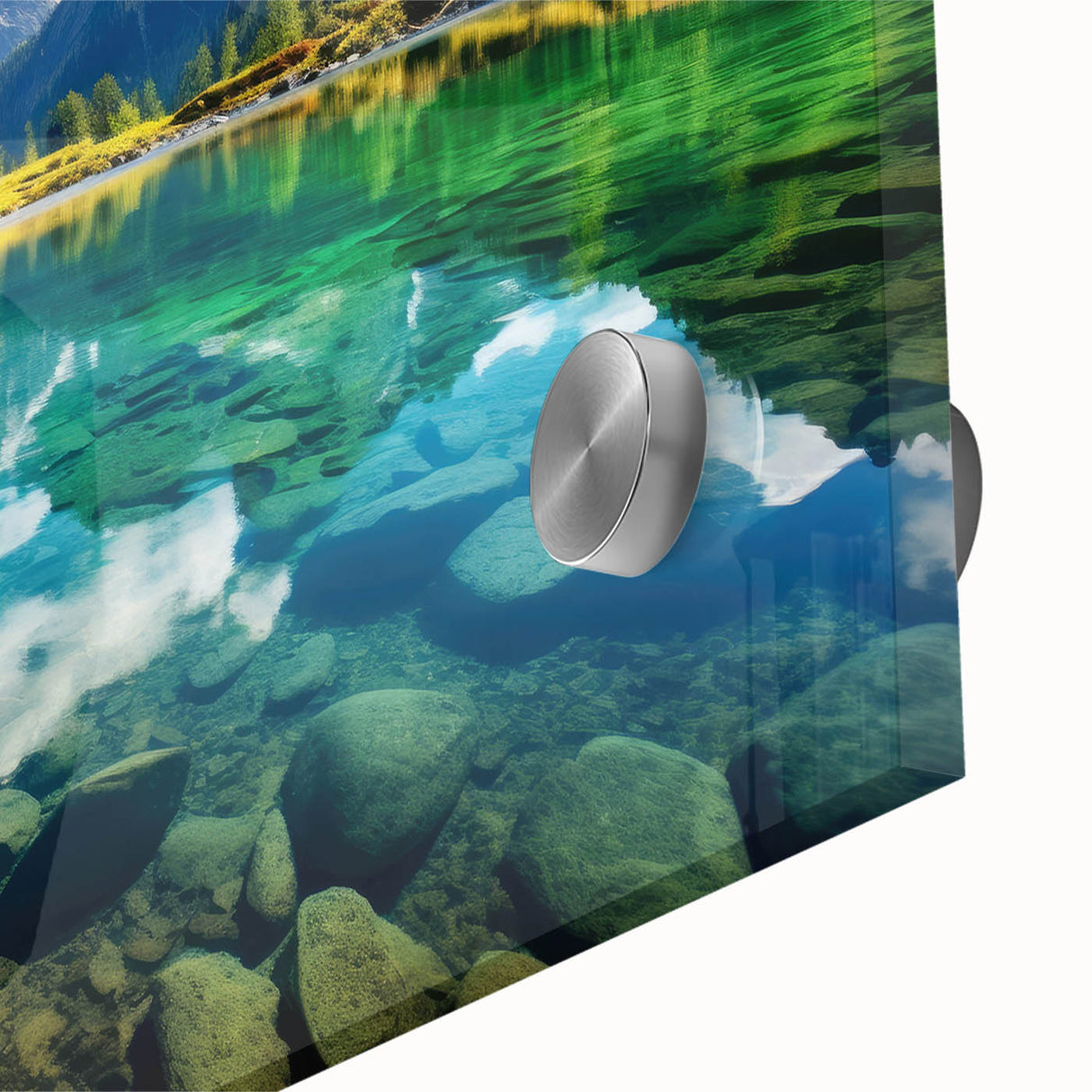 Large abstract depiction of Alberta, Canada in muted earth tones on acrylic glass, suitable for dining room art.