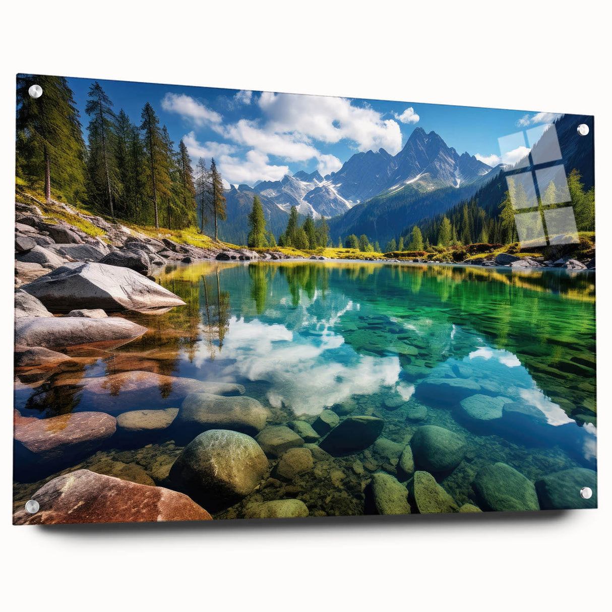 Acrylic print of a serene Alberta, Canada landscape in muted earth tones, suitable for bedroom or dining room decor.