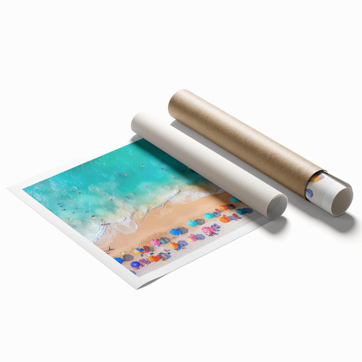 Extra large rolled print of Cancun scenery with vibrant floral elements.