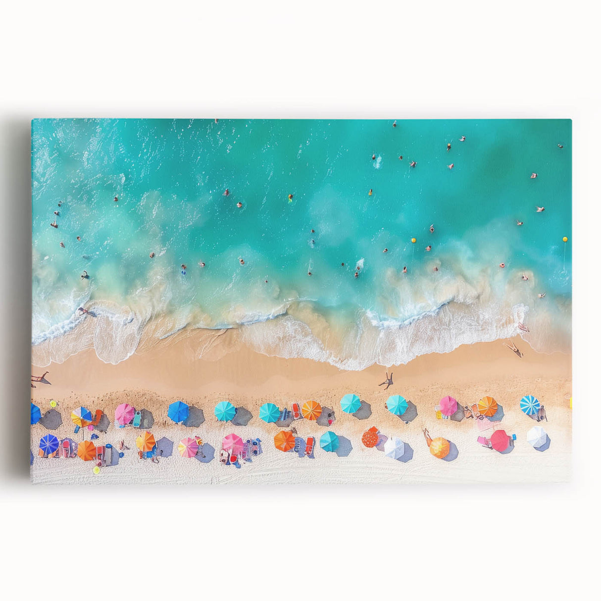 Black and white stretched canvas of Cancun scenery, ideal for kitchen wall art.