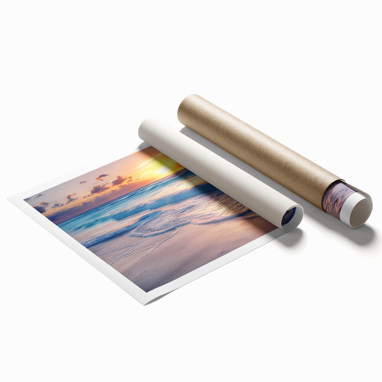 Extra large rolled print of Cancun scenery with vibrant floral elements, perfect for classy bathroom wall art.