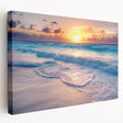Large canvas print depicting the Cancun coastline in vibrant blue and turquoise hues, ideal for kitchen wall art.