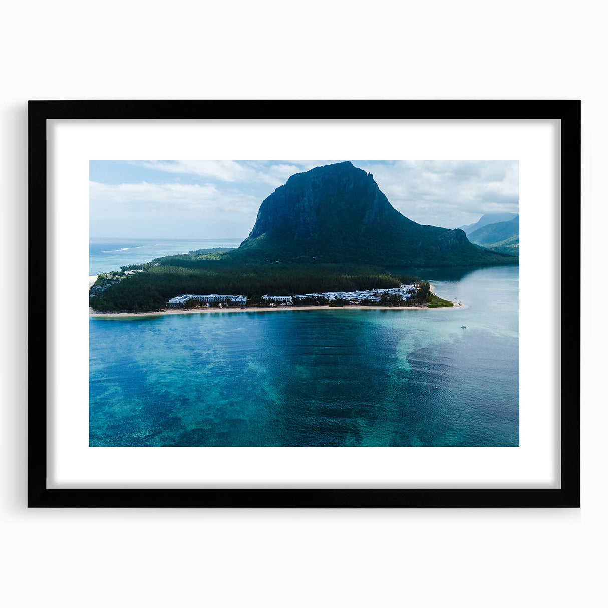 Extra large, colorful abstract art print of a textured African scenery on a framed canvas, ideal for living room decor.