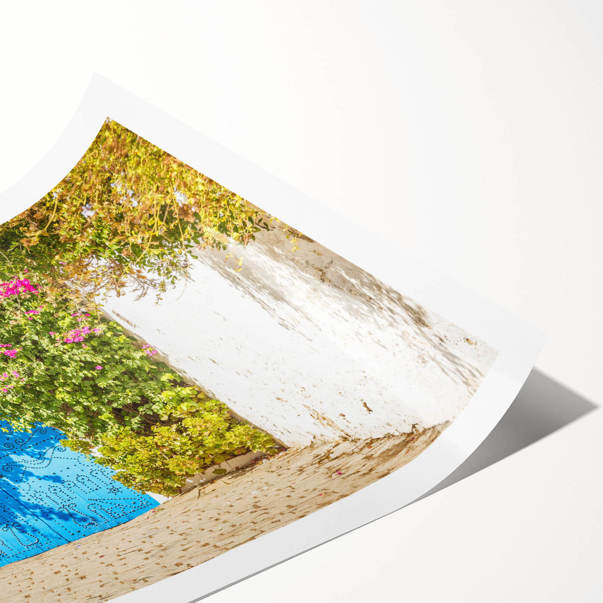 Extra large rolled print featuring line art flowers in muted earth tones, ideal for large living room wall art.