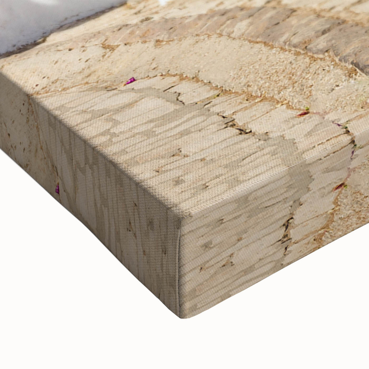 Black and white landscape art painting of a Tunisian scenery on large stretched canvas, suitable for bedroom wall decor.