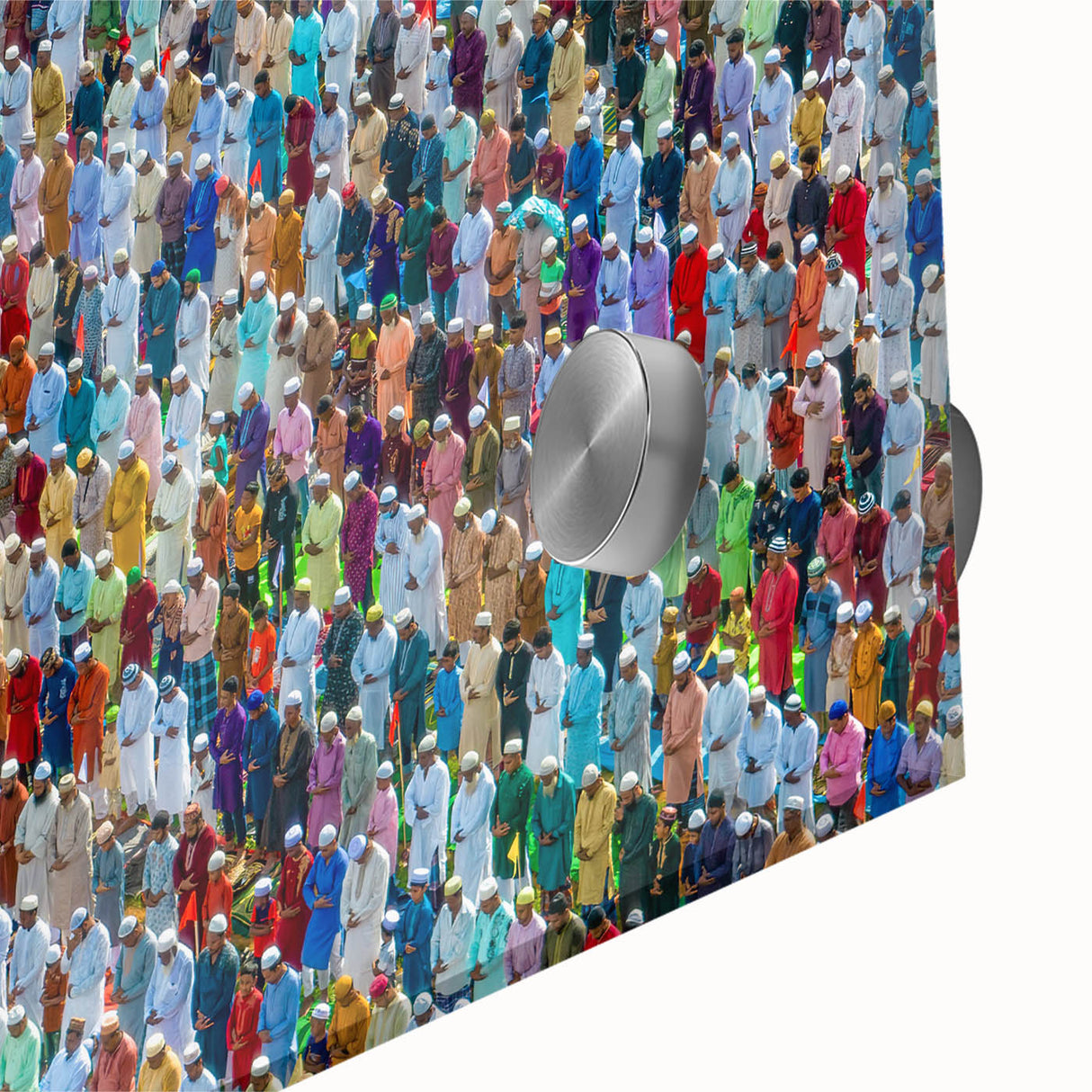 Large abstract wall art depicting a Bangladesh scenery in muted earth tones on acrylic glass, ideal for dining room ambiance.