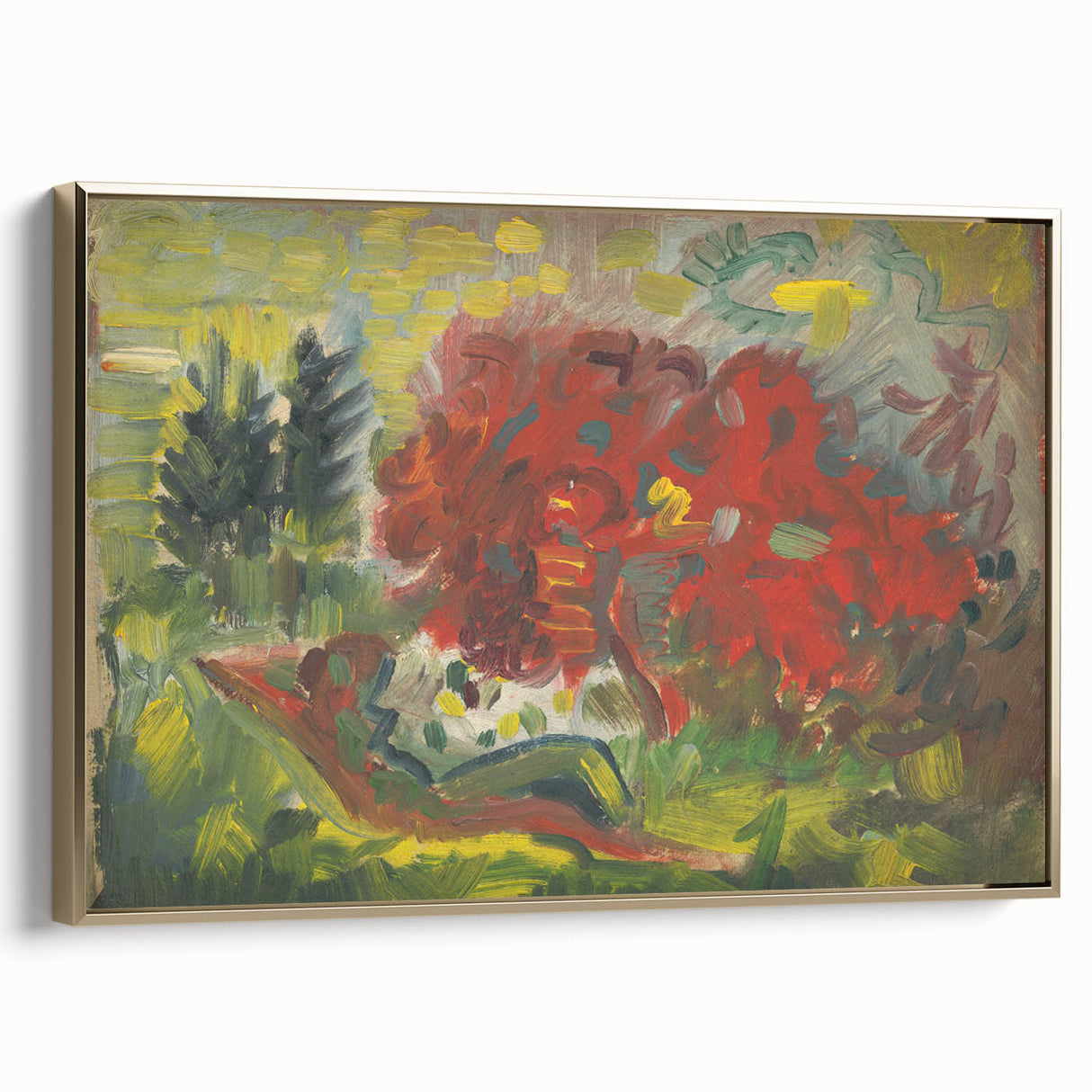 Expressionist Art - Reclining Nude in a Garden