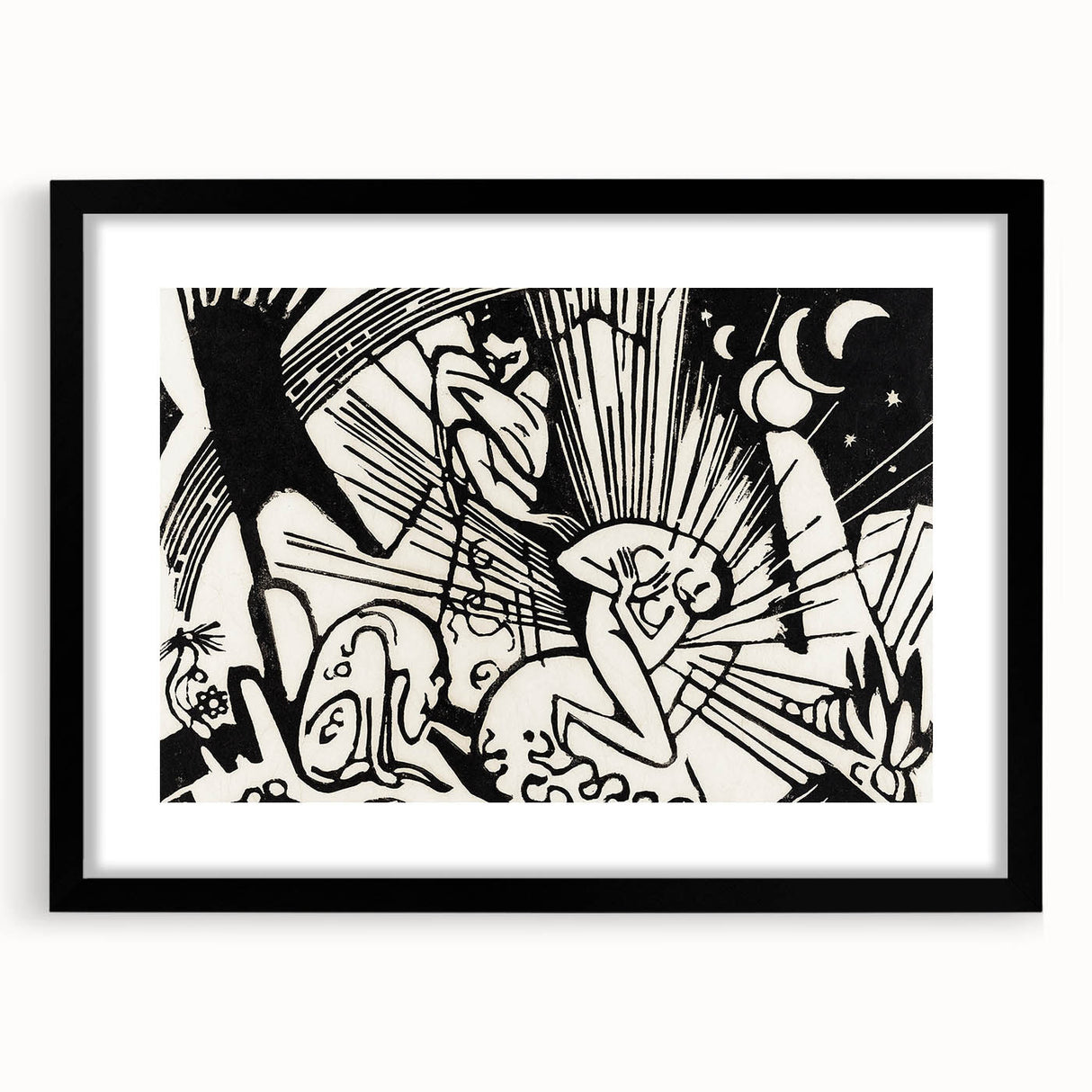 Modern Expressionism Wall Art | Abstract Black and White Print