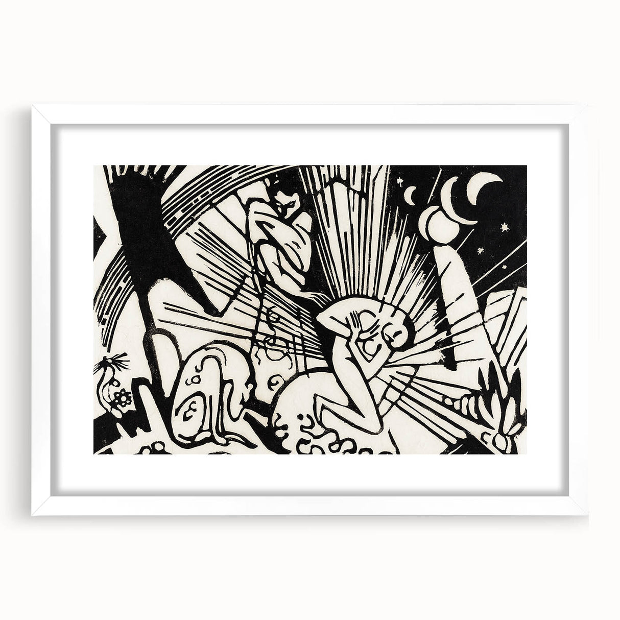Modern Expressionism Wall Art | Abstract Black and White Print