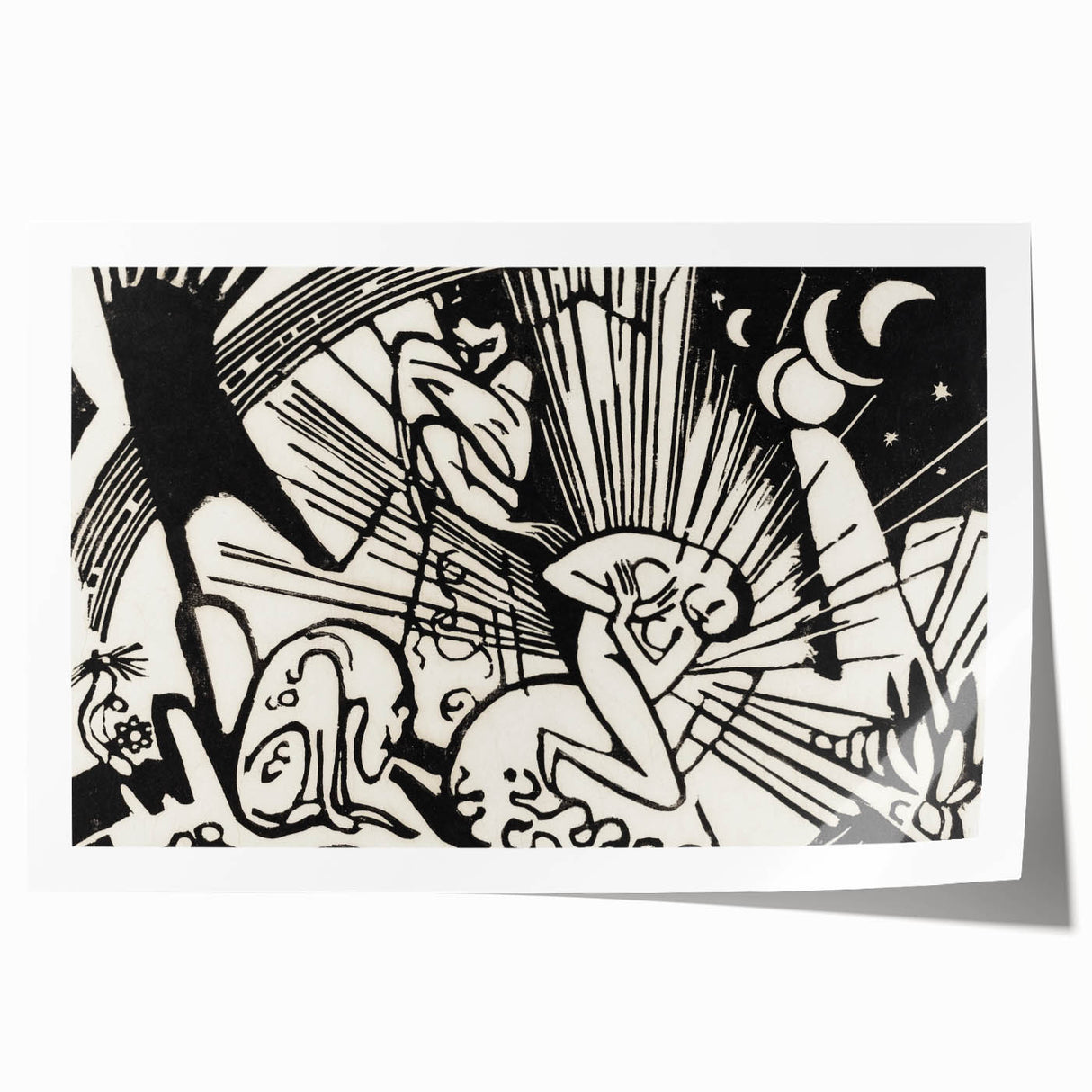 Modern Expressionism Wall Art | Abstract Black and White Print