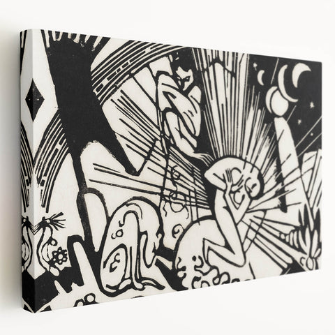 Modern Expressionism Wall Art | Abstract Black and White Print