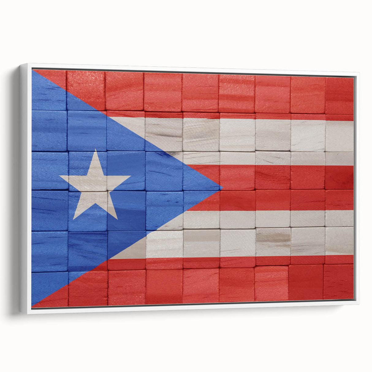 Vintage poster art of a colorful Caribbean scenery on a large framed canvas, ideal for living room decor.