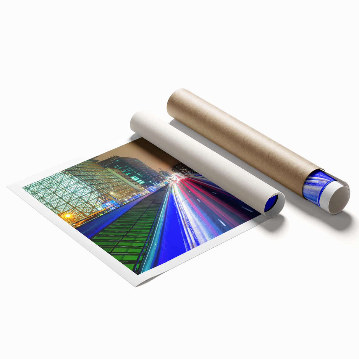 Extra large rolled print of a Belgian landscape featuring lush greenery and floral elements.