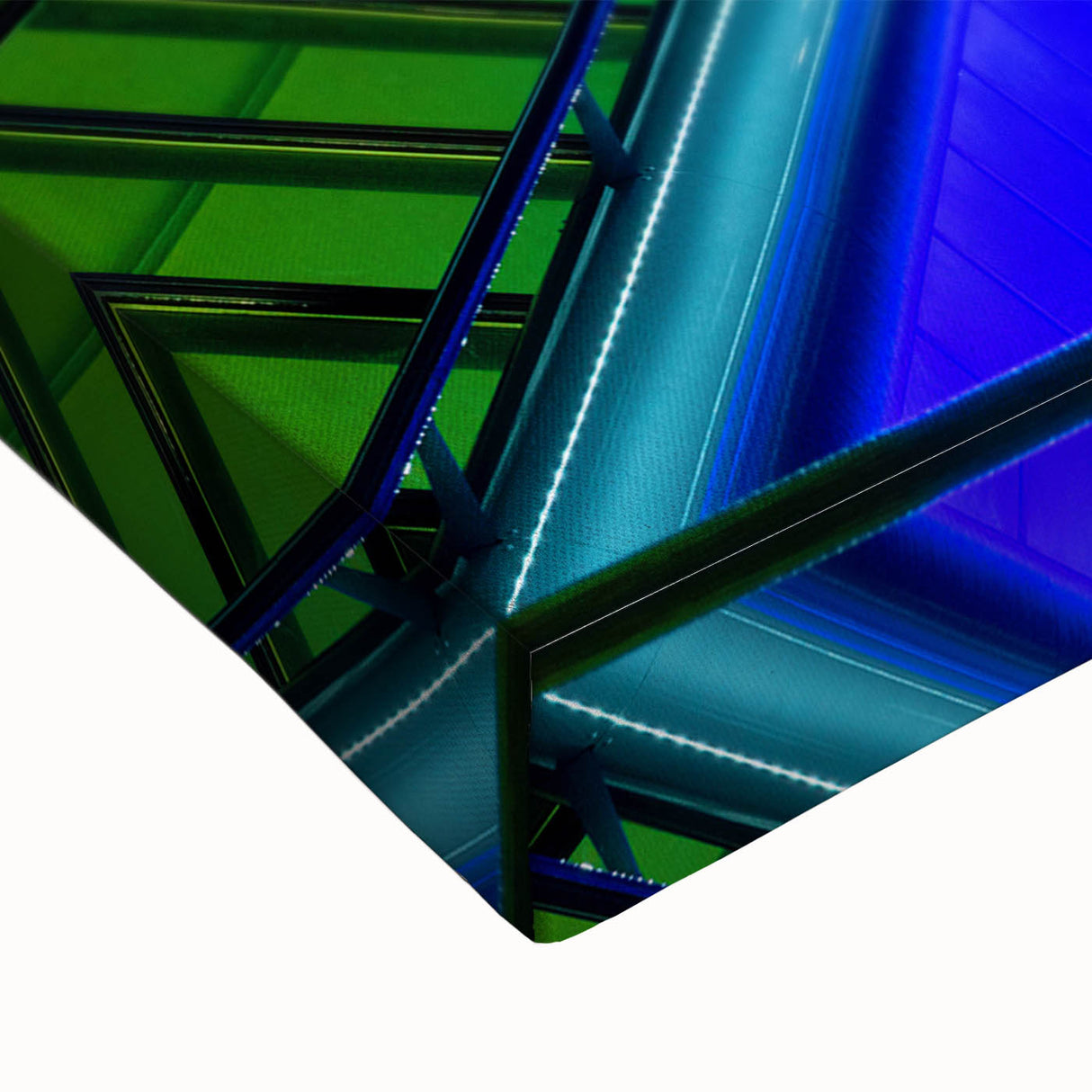 Black and white landscape art painting of a European scenery on stretched canvas, suitable for bedroom decor.