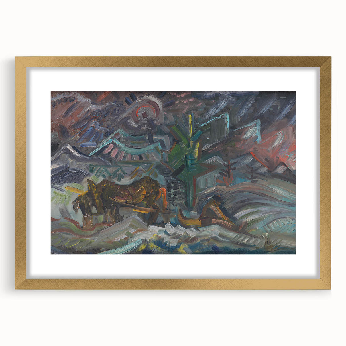 Expressionist Art - Resting Farmers by Arnold Peter Weisz-Kubínčan