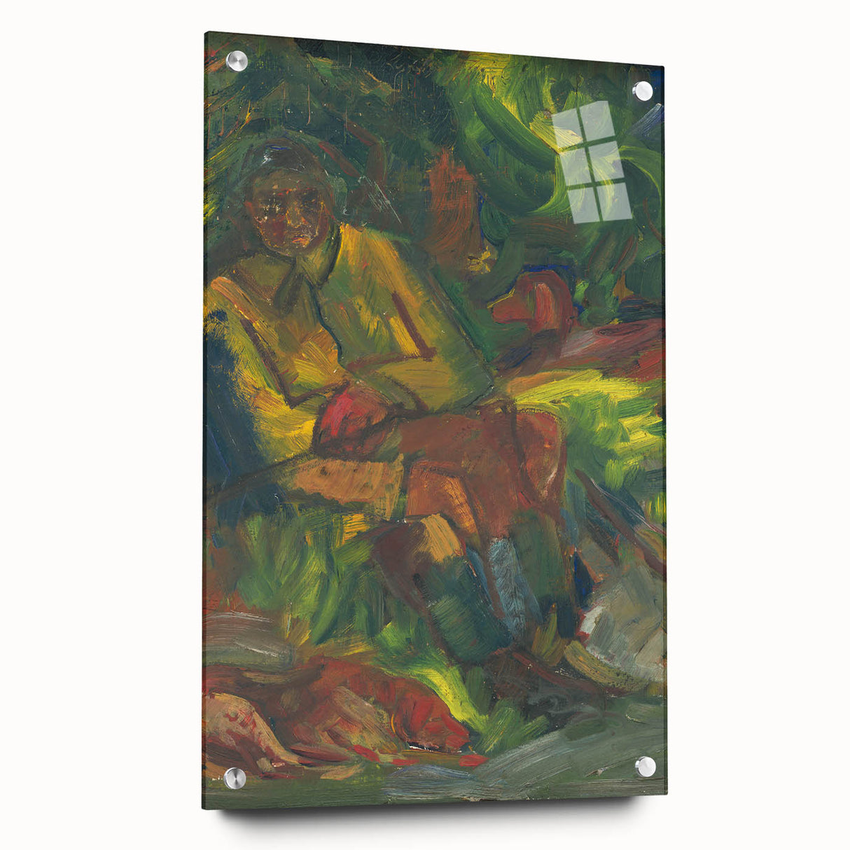 Expressionist Art - Resting Hunter with Two Reclining Men