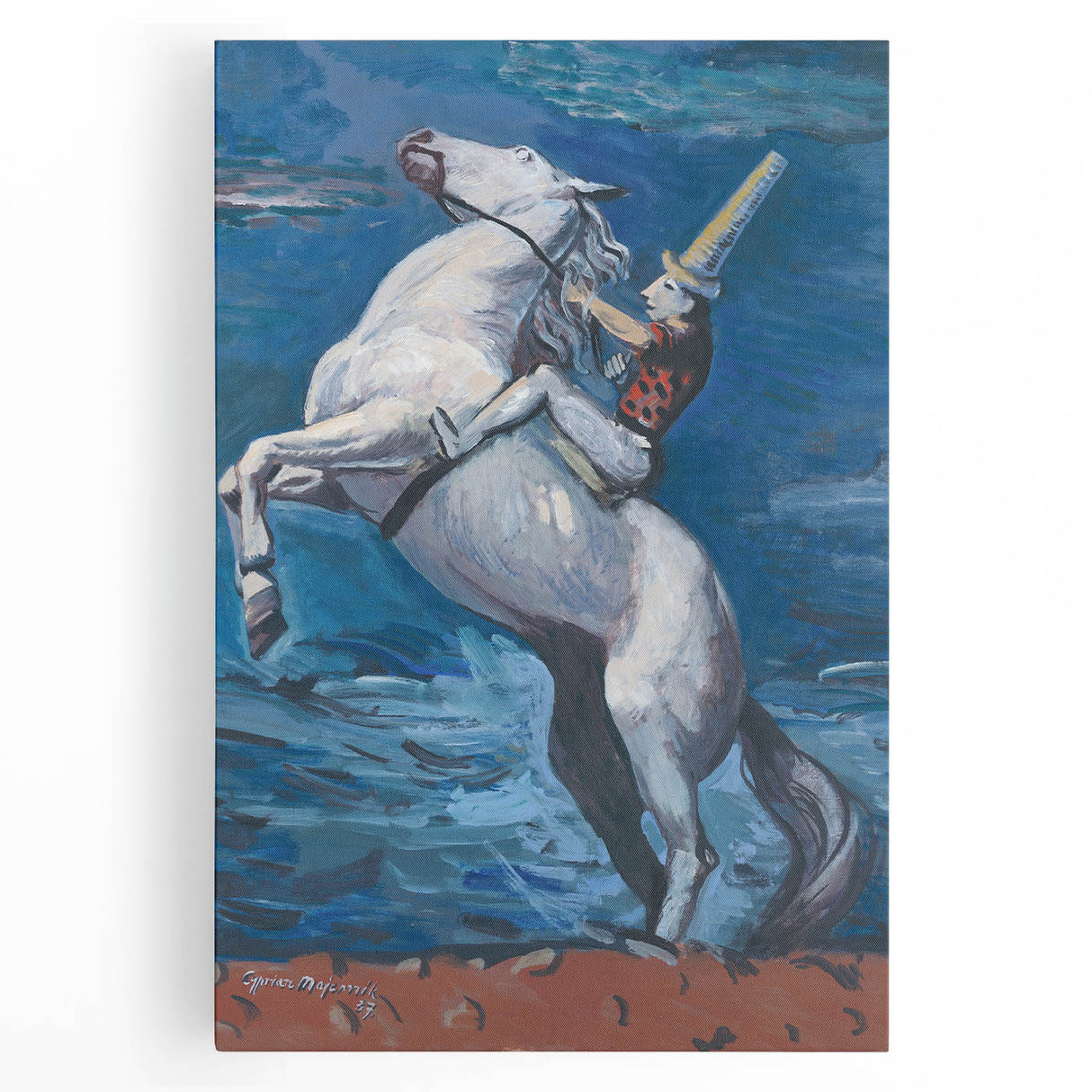 Expressionist Art - Rider by the Seashore by Cyprián Majerník