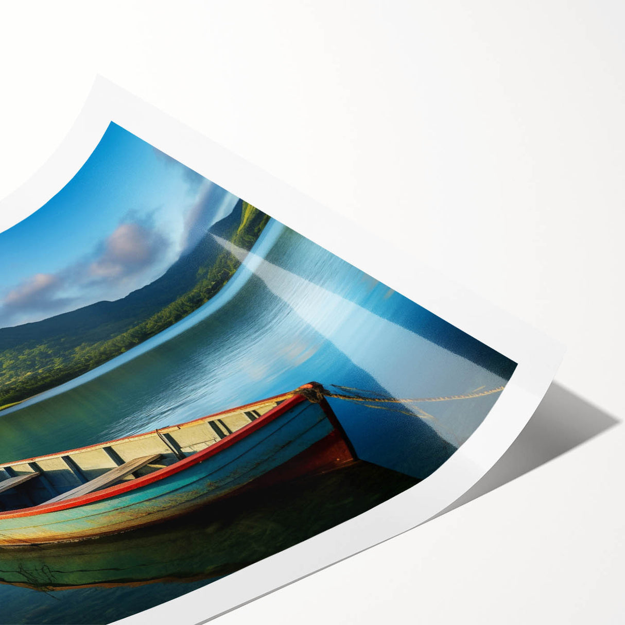 Extra large rolled print featuring line art flowers in vibrant colors, ideal for large living room wall decor.