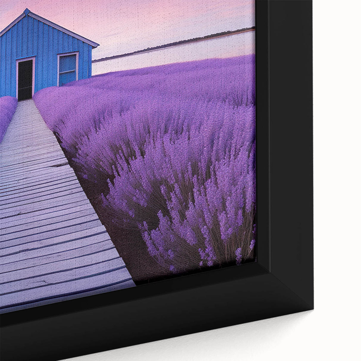 Close-up of textured black wall art depicting colorful Perth scenery on a framed canvas.