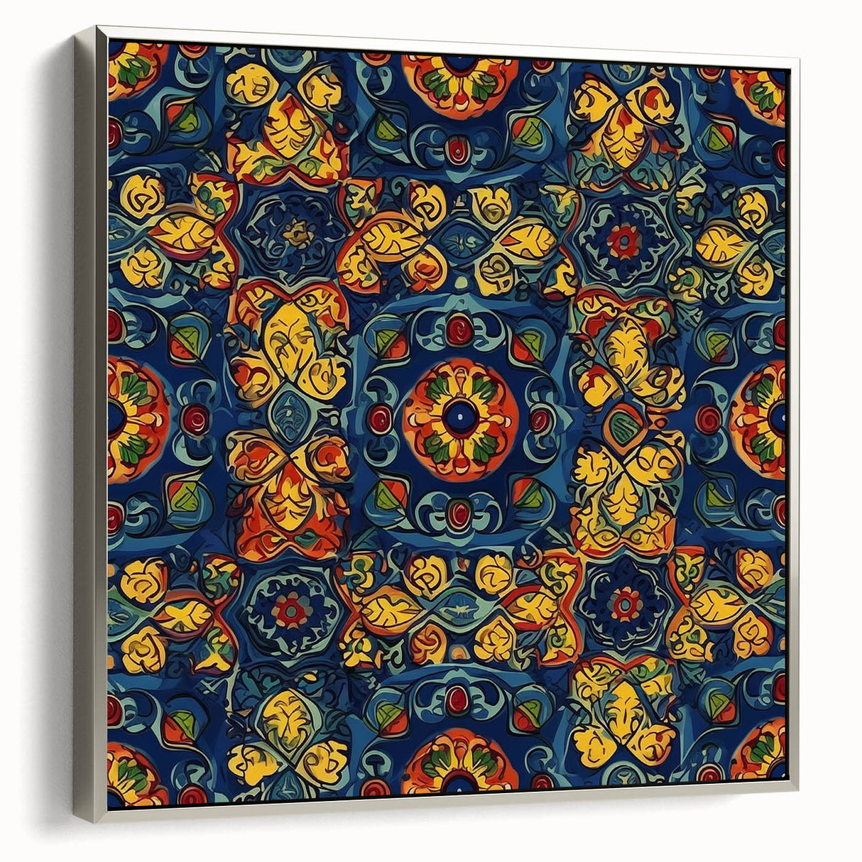 Framed canvas landscape art painting depicting a vibrant Oaxaca scenery, ideal for living room decor.