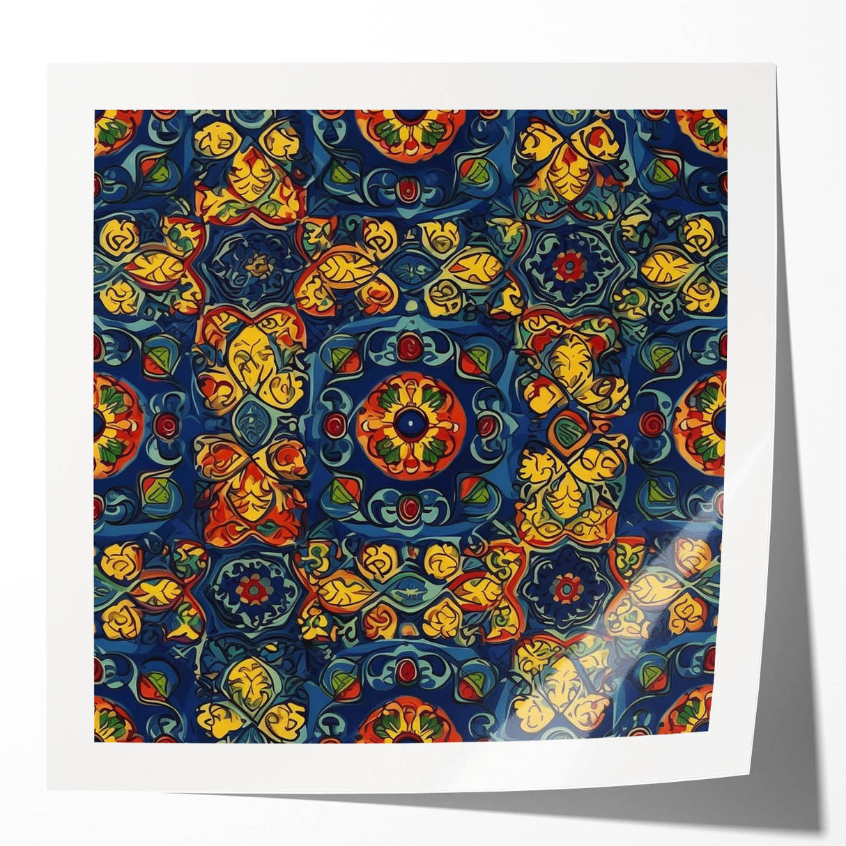 Extra large rolled print of Oaxaca, Mexico scenery with vibrant floral elements, ideal for dining room wall art.