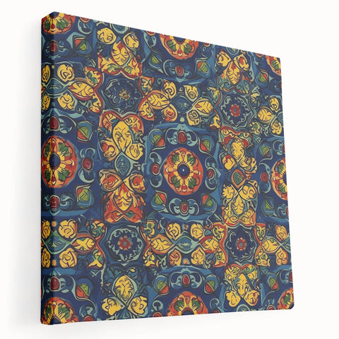 Large canvas print of Oaxaca, Mexico scenery in vibrant earth tones, suited for kitchen wall art.