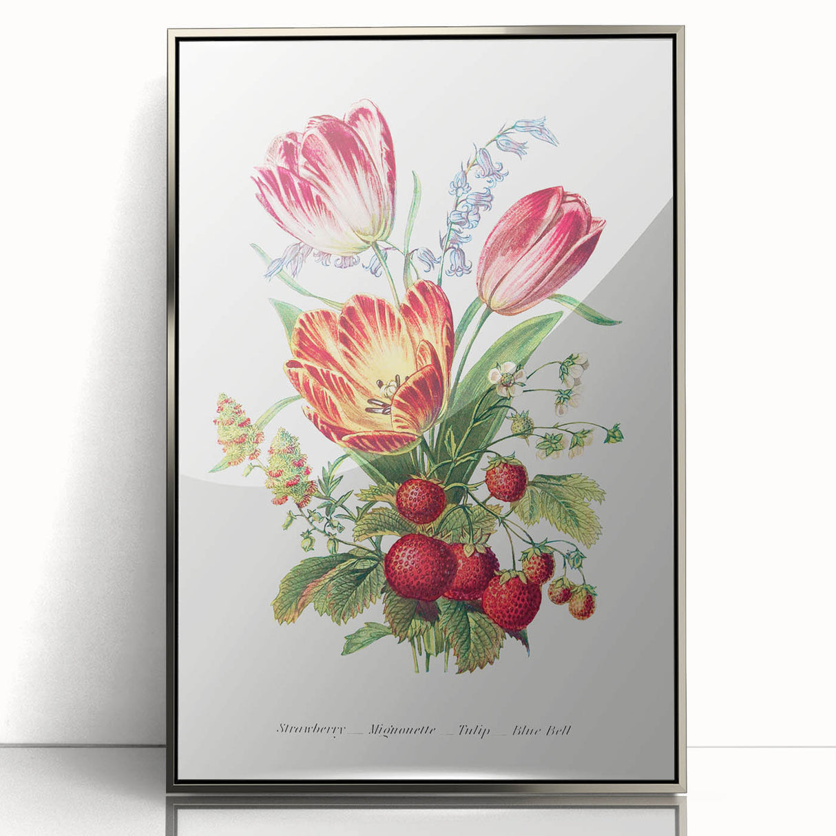 Classic Romantic Paintings - Strawberry and Tulip Art Print